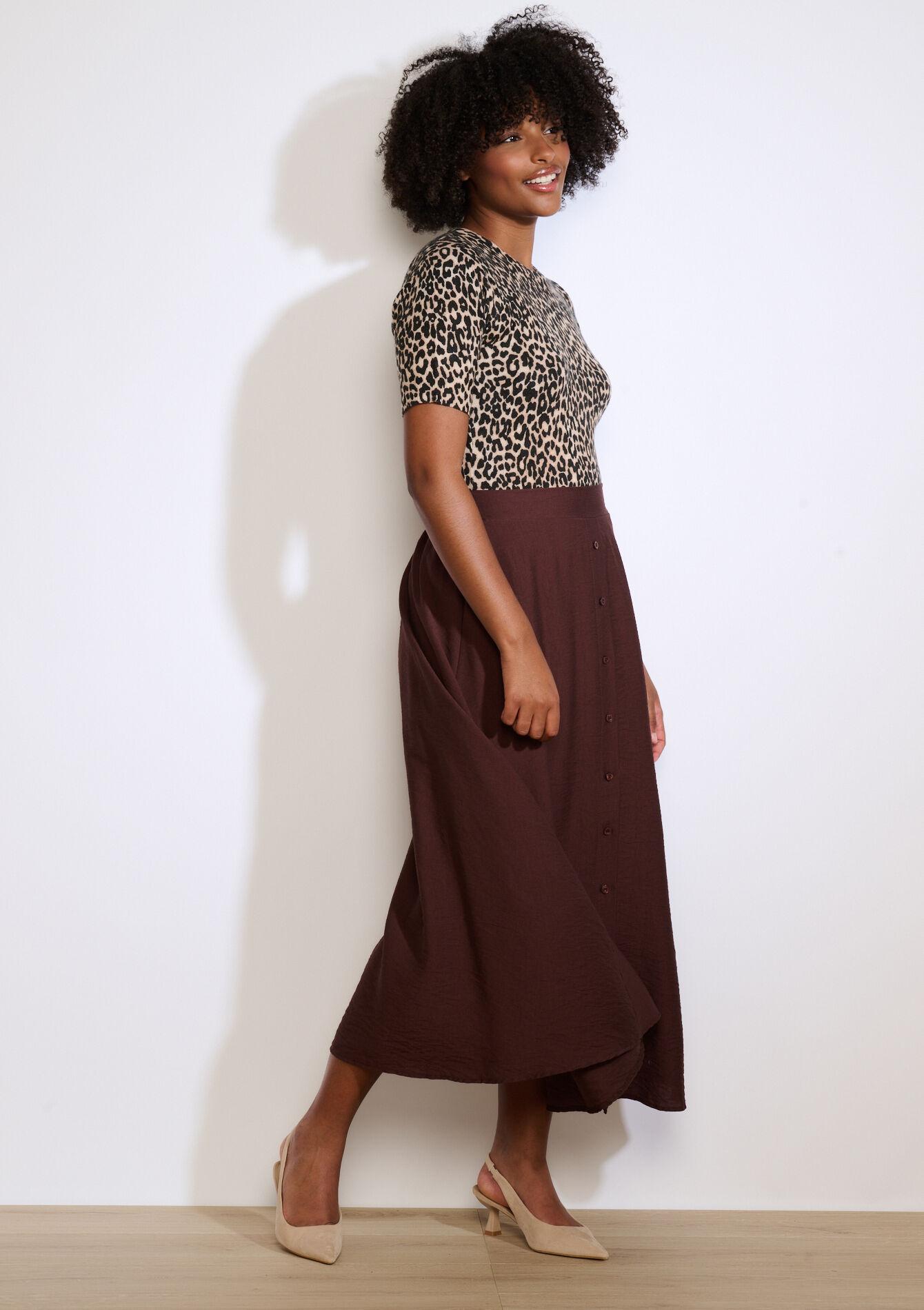 Soepele midirok met knopen