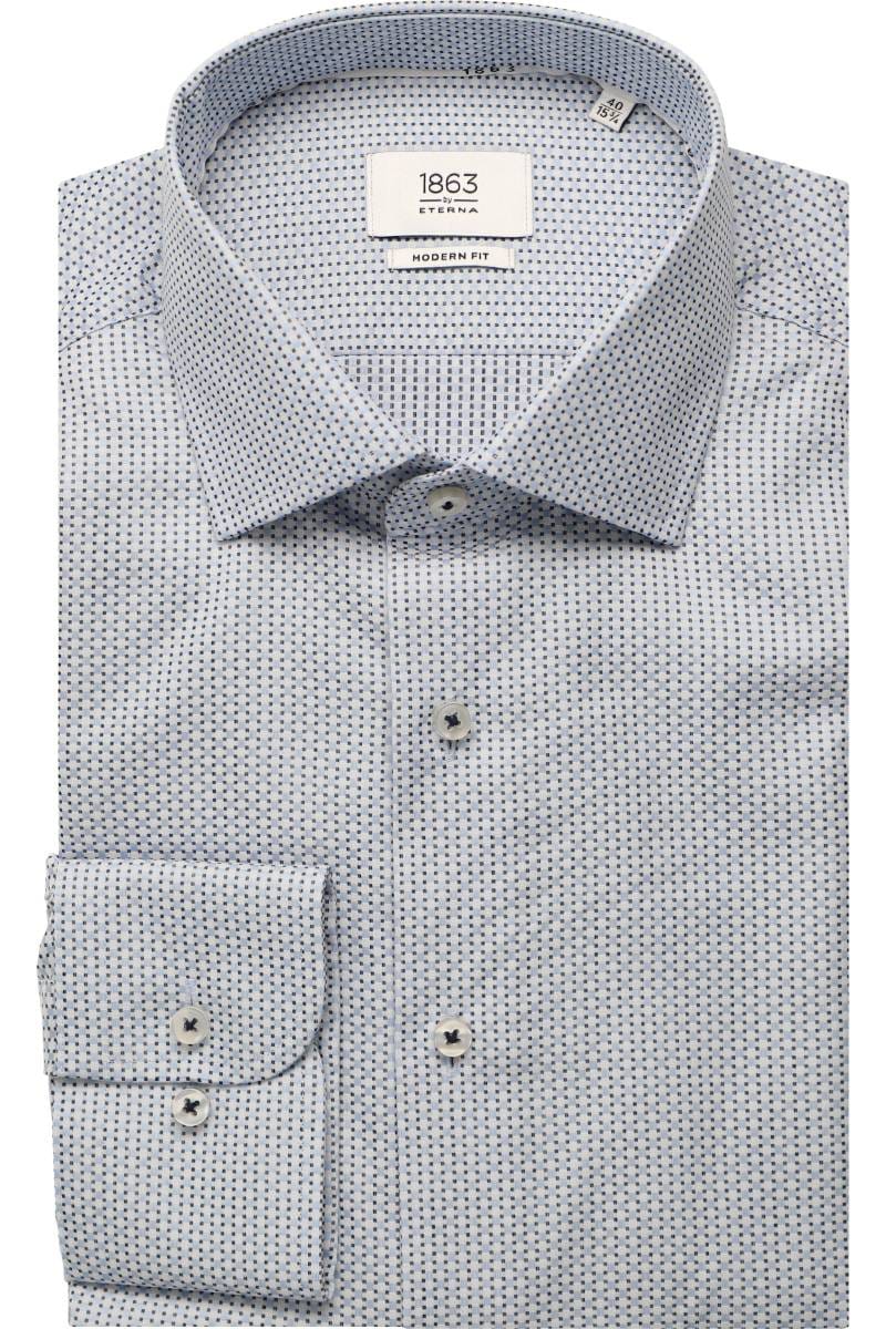 ETERNA 1863 Modern Fit Hemd blau, Strukturiert
