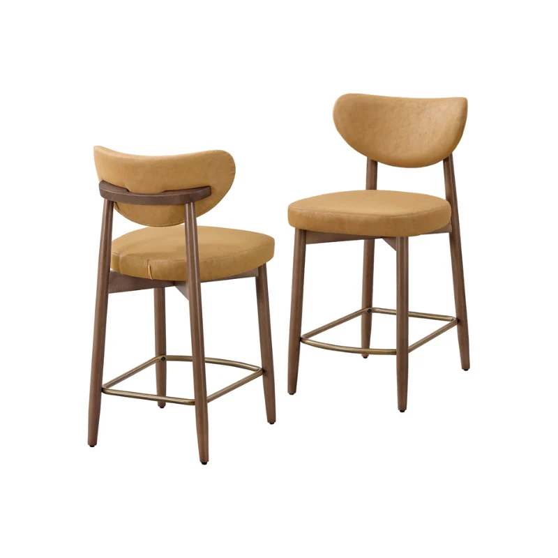 Collection Mazio-Tabourets de Bar en Bois Massif avec Dossier