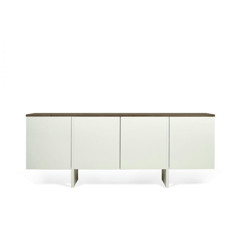 EDGE - Buffet  placage noyer et blanc laqué
