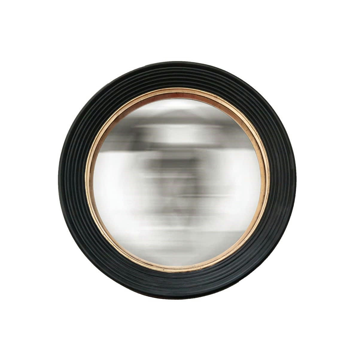 - Miroir convexe résine noire et dorée D48cm