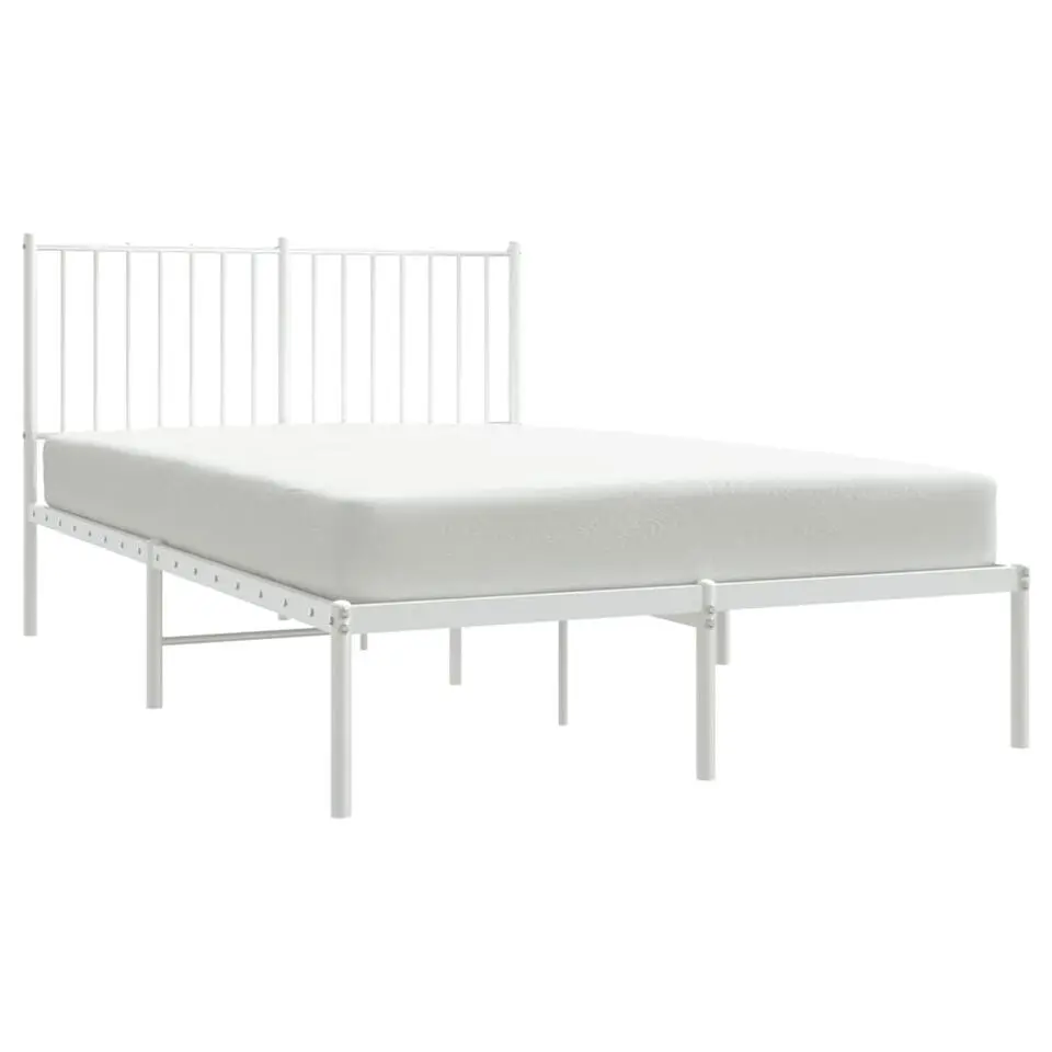 vidaXL - Bedframe - Wit - Staal - 120 x 200 cm
