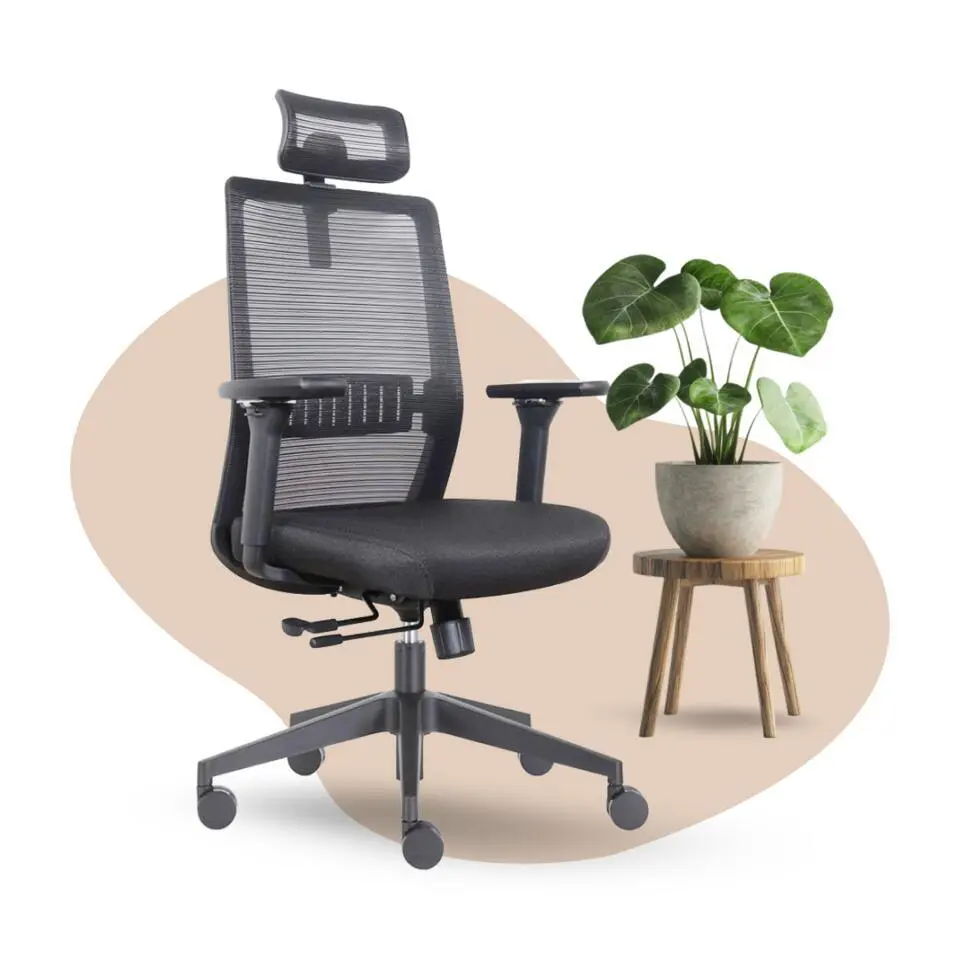 Bureaustoel Napoli Deluxe 4D - NEN-EN 1335 - Zwart