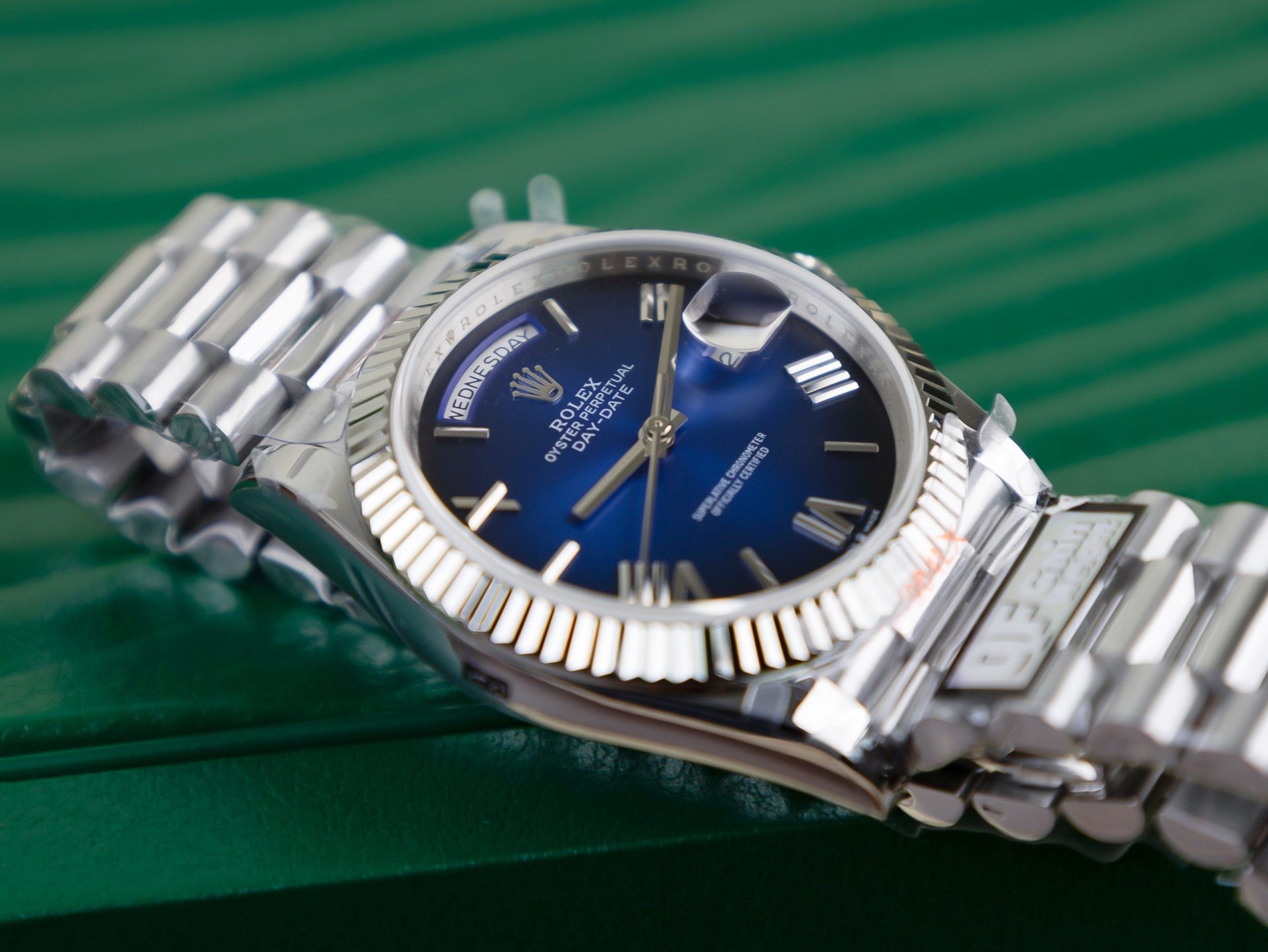 Rolex Day-Date 228239 904L Steel Ombre Blue Dial 40mm Super Clone
