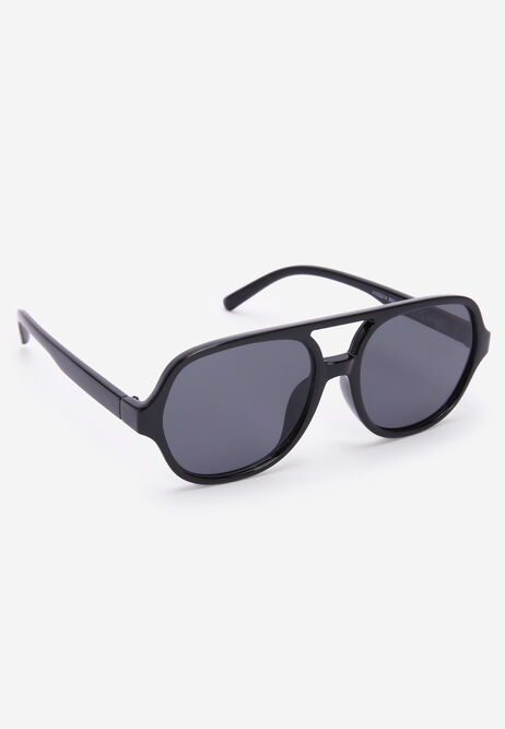 Mens Black Plain Navigator Sunglasses