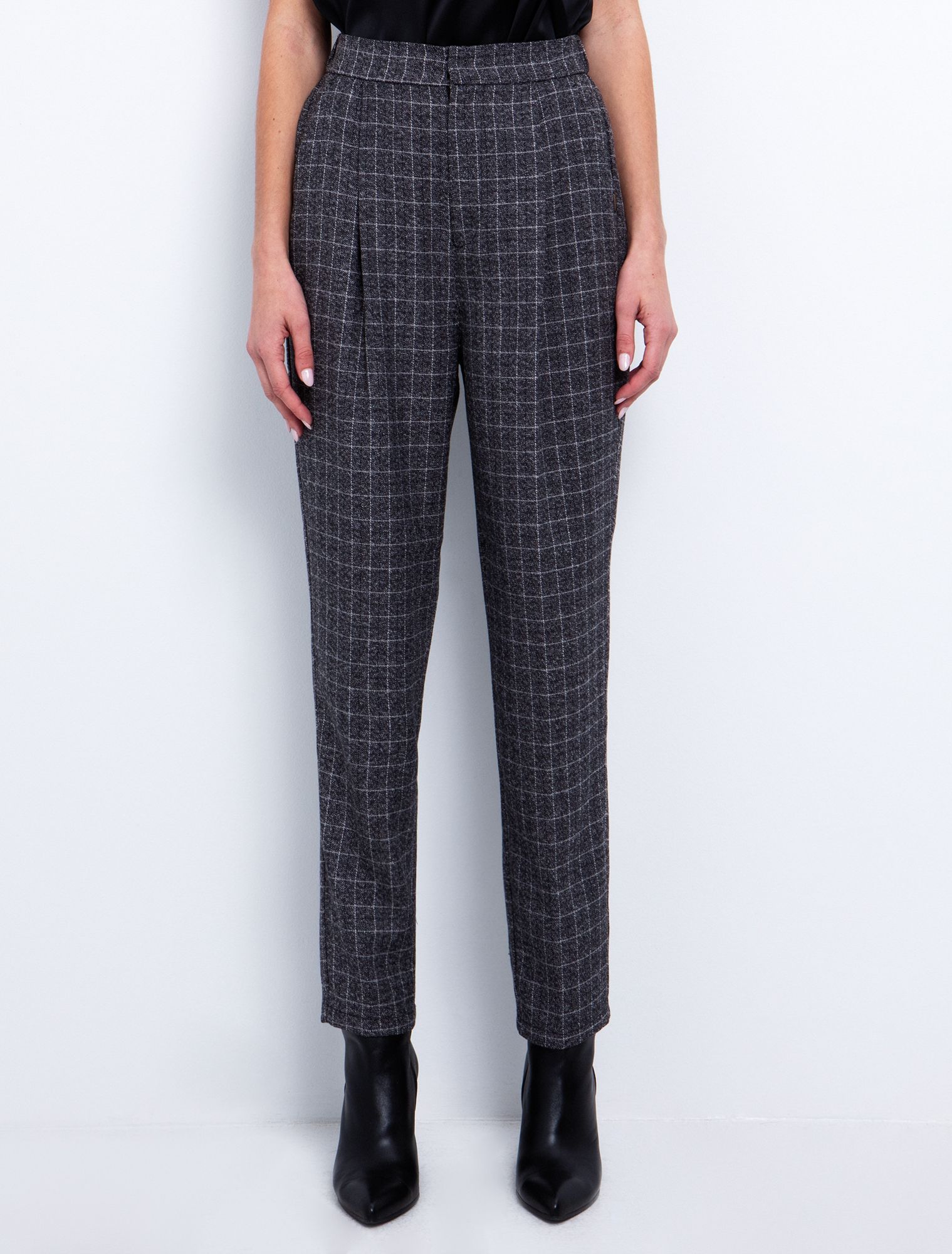 Καρώ παντελόνι με πιέτες