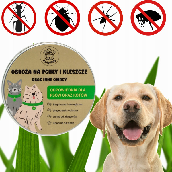 Obroża na pchły i kleszcze   Sprej odstraszający Gratis