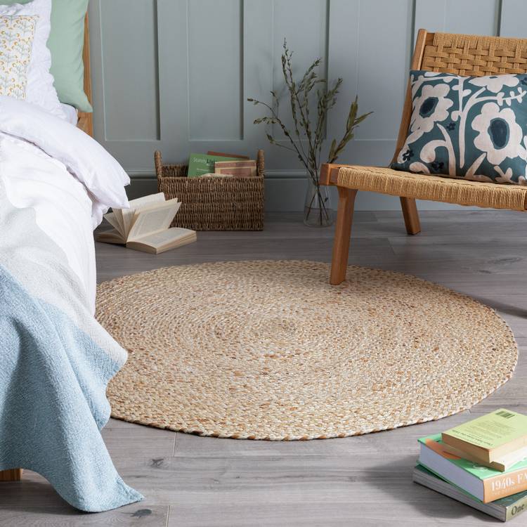 Habitat Braided Round Natural Jute Flatweave Rug - 100cm