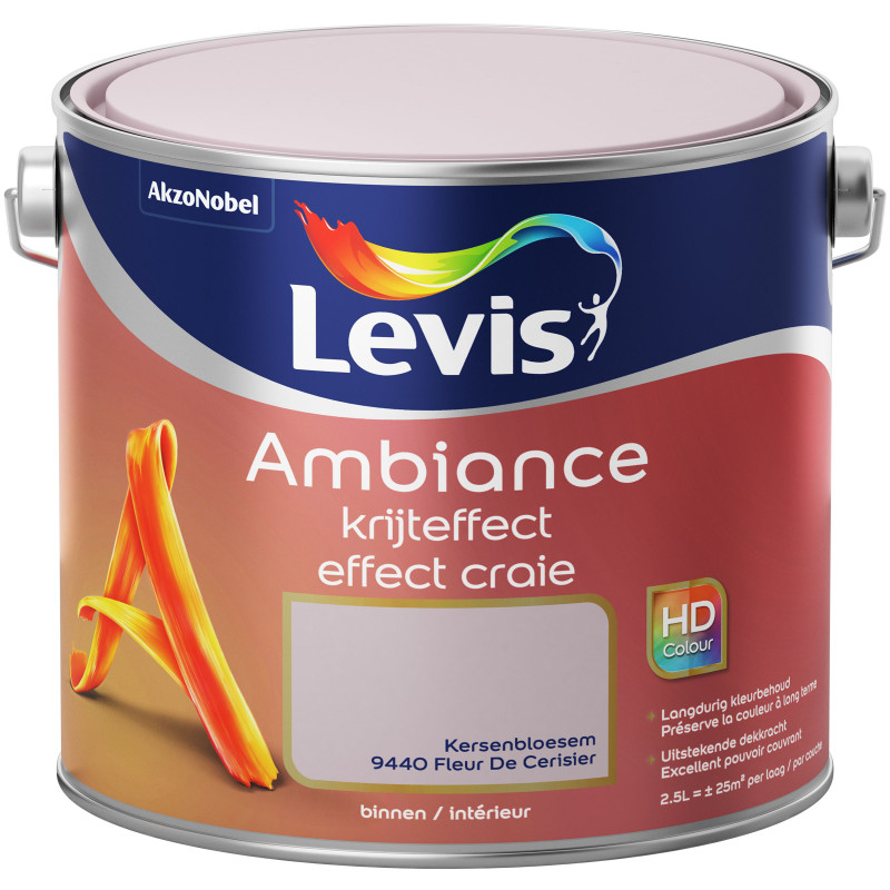 Peinture murale Ambiance effet craie Fleur de Cerisier ultra mat 2,5 L LEVIS