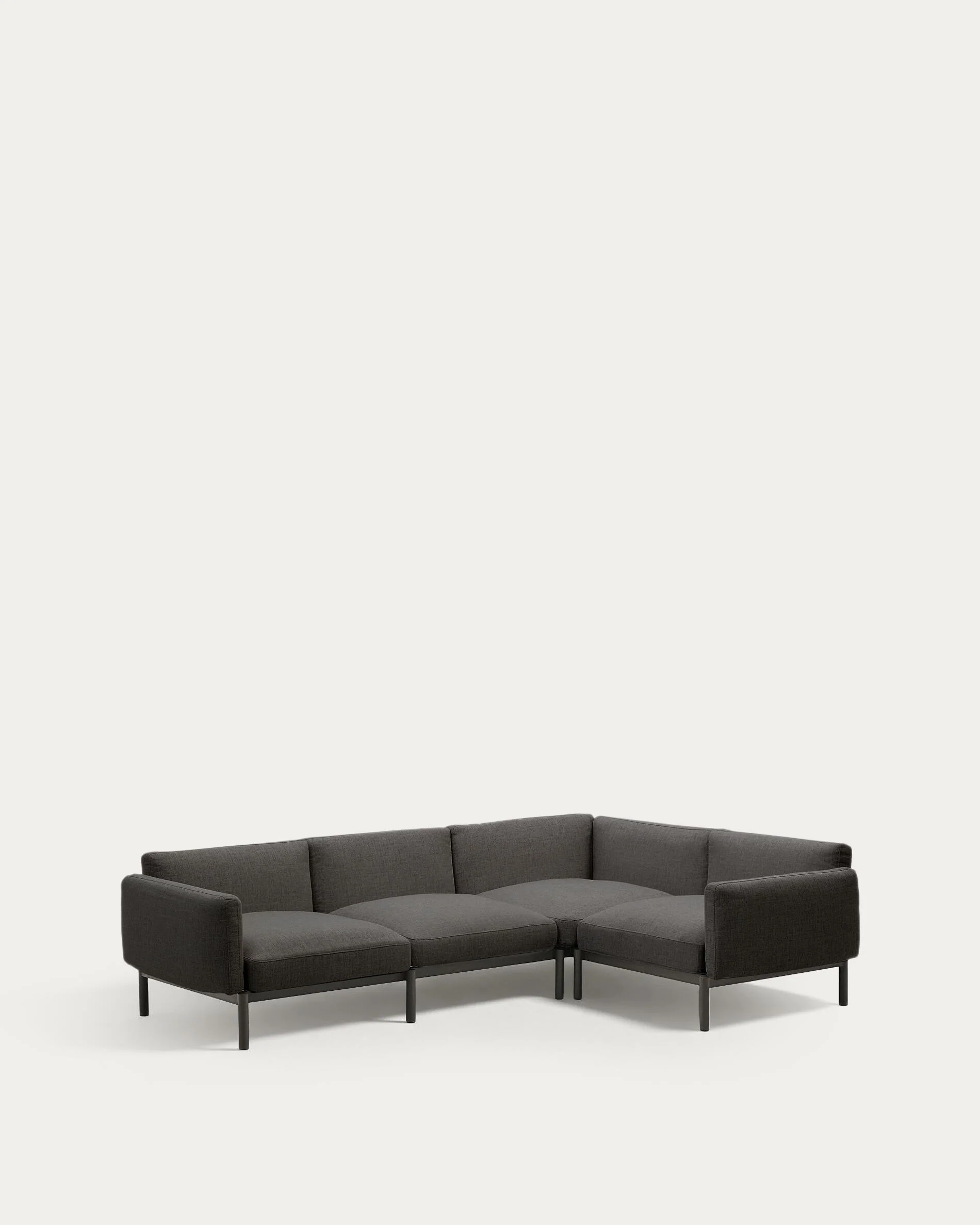 Sorells modular 5-seater outdoor corner sofa in aluminium with grey finish 276 x 191,5 cm