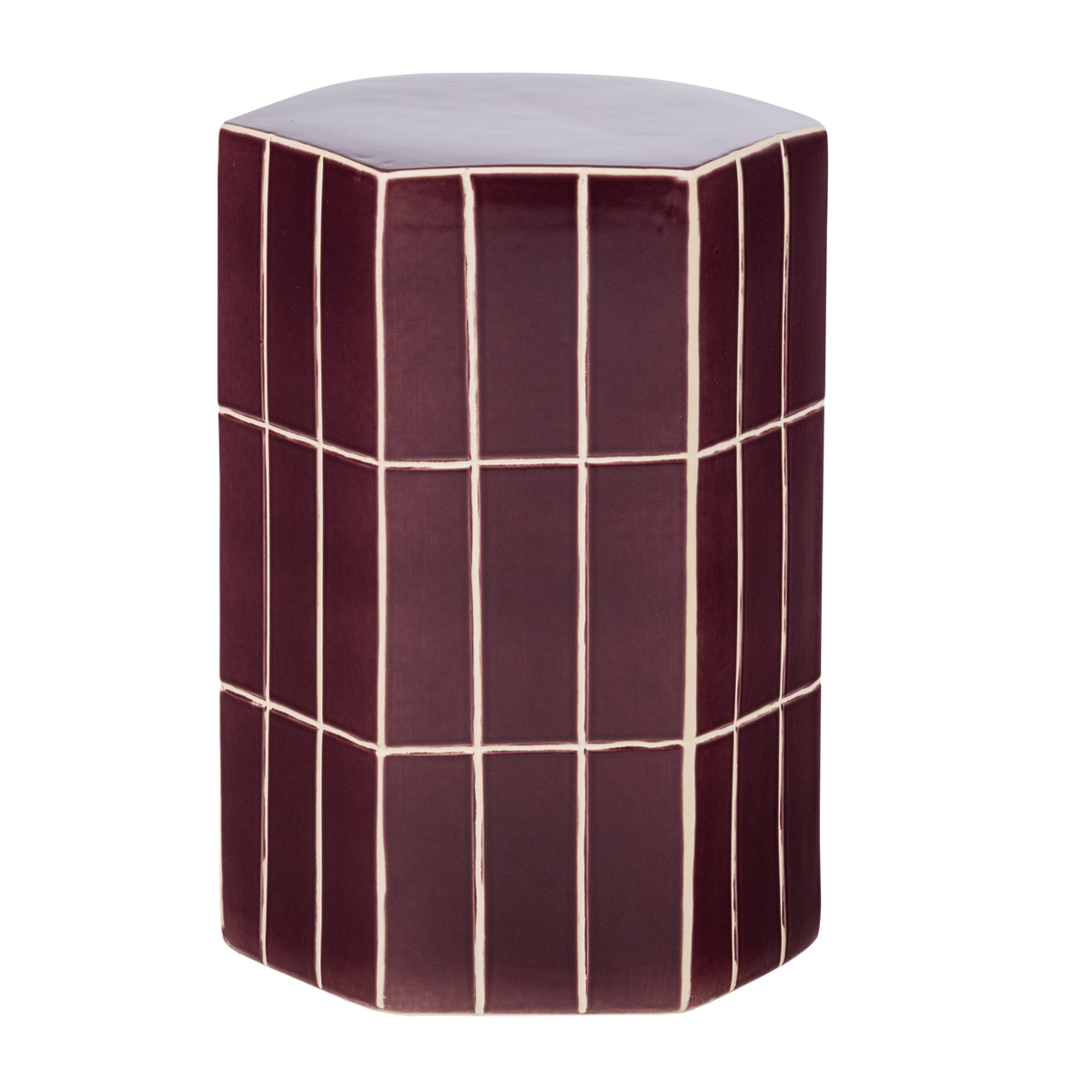 WOOOD decoratieve bijzettafel Plu - Keramiek - Paars - 42x30x26
