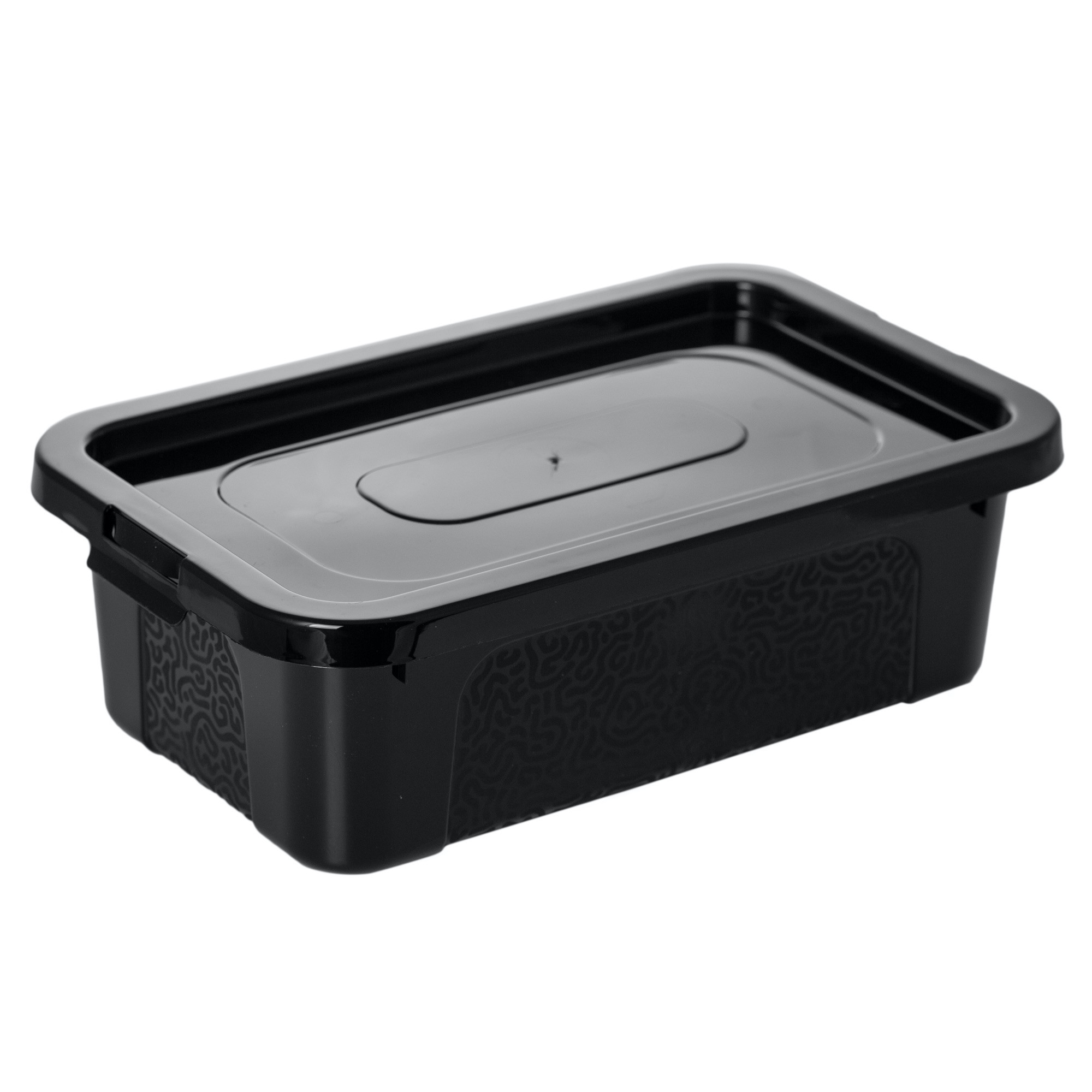 Pojemnik Pudło Plastikowe Z Pokrywą Zamykane 4,5 L Czarny