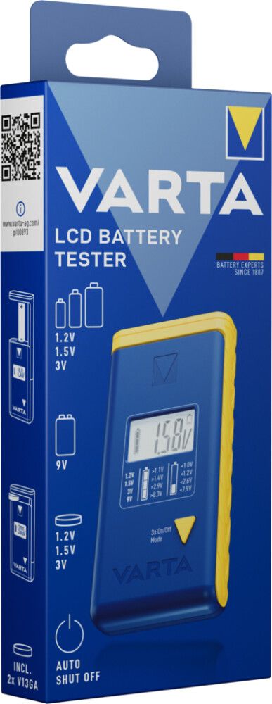 BATTERITESTER VARTA LCD FOR AA/AAA/C/D/9V/KNAPPCELLER