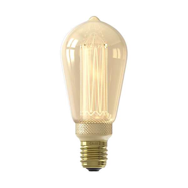 Ampoule LED à filament Glassfib doré dimmable E27 ST64 ⌀6,4cm 120lm 3,5W blanc chaud Calex