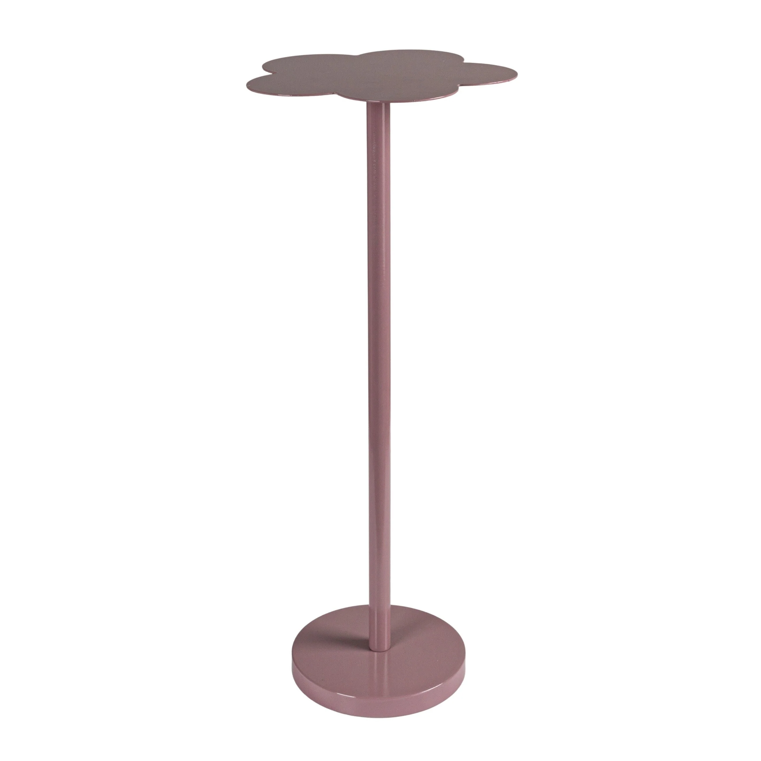 Metal Flower Shaped Martini Table, Lavender Color - 11.0L x 10.6W x 28.0H