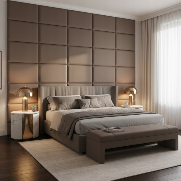 Panel Tapicerowany Prostokąt Komvortowy 60X40 Cm Szary Smart Velvet