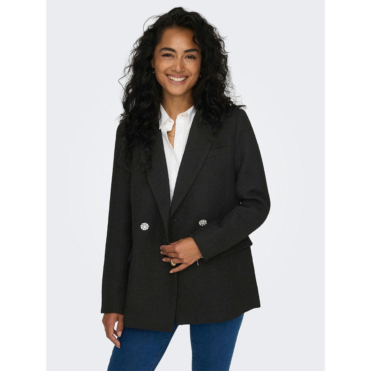 Blazer droit boutonné