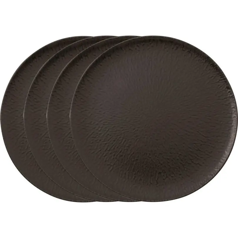 Flacher Teller 4er-Set Onyx