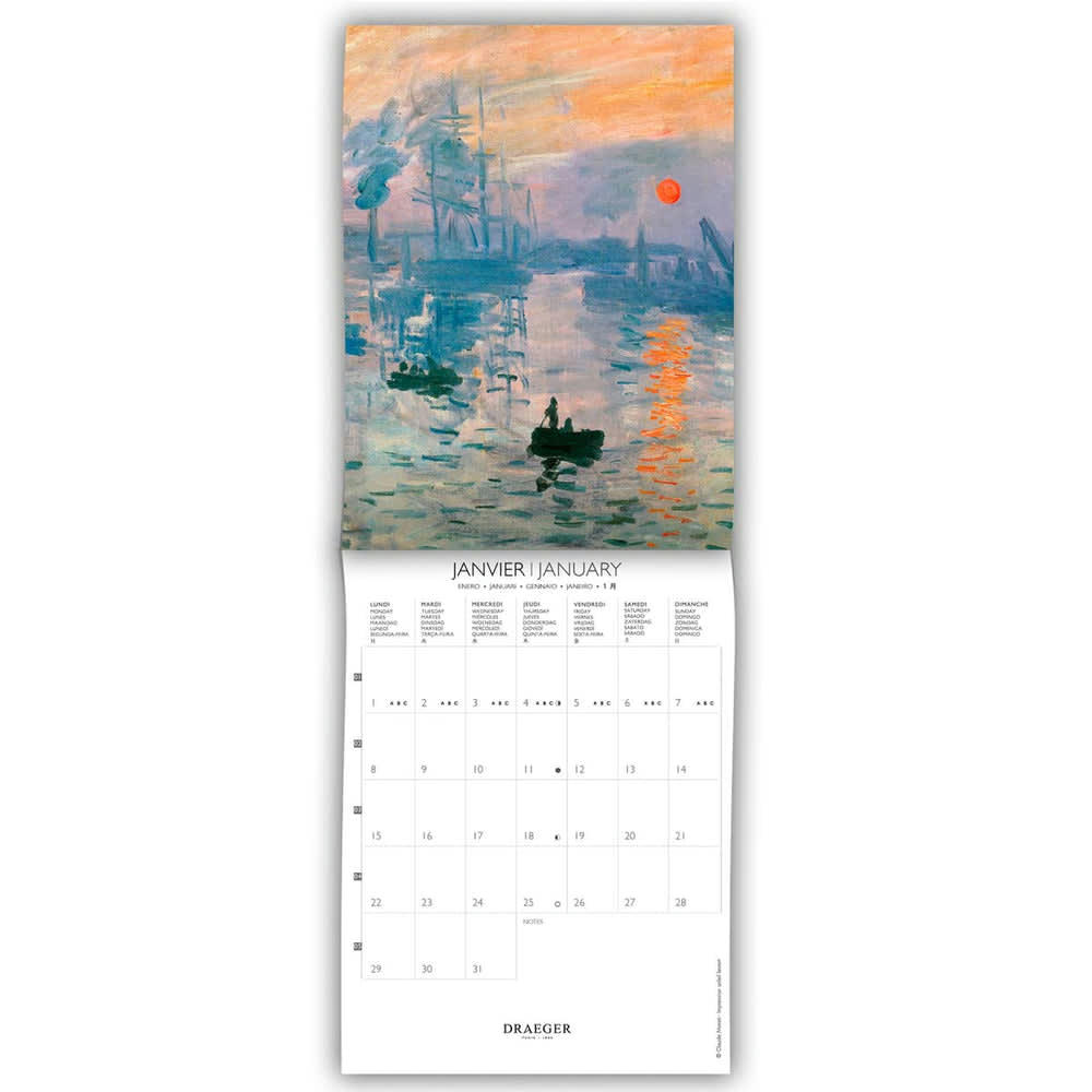 - Petit calendrier mural 14x18  cm - 2024 - Monet