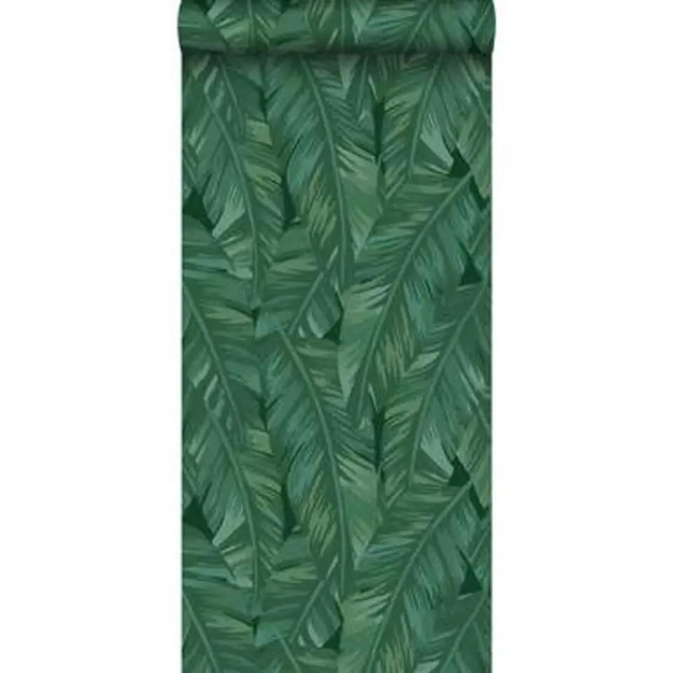 ESTAhome behang - bananenbladeren - emerald groen - 0.53 x 10.05 m
