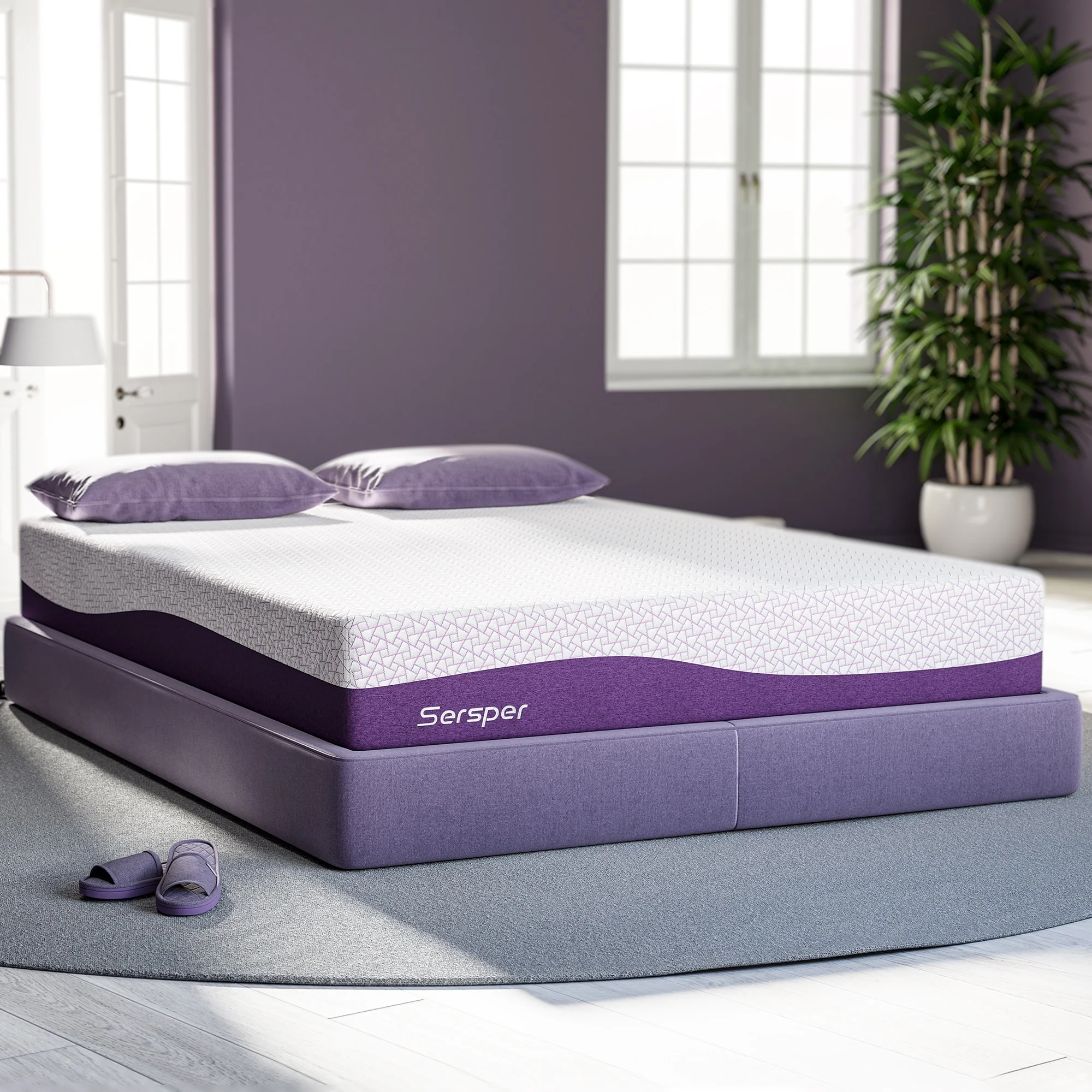 Sersper 12 Inch Cooling Gel Memory Foam Mattress,Breathable and Skin Friendly, Adjustable Bed Compatible