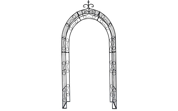 Arche de jardin LEA with pointu arrond - 120 cm revêtement en poudre noir
