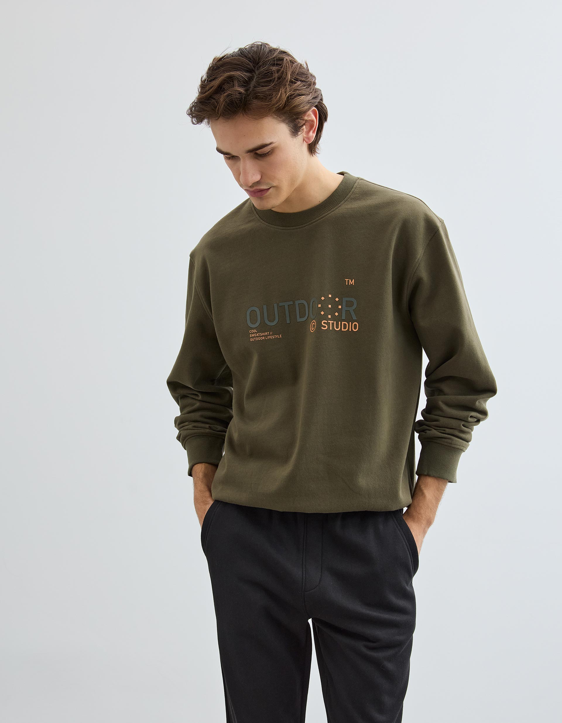 Sweatshirt, Homem, Verde Escuro