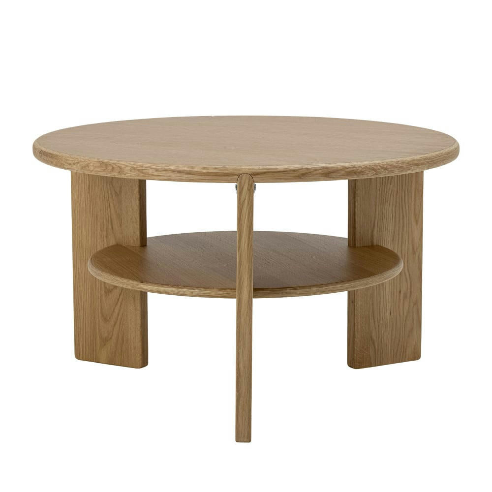 LOURDES - Table basse ronde en bois D72cm bois clair