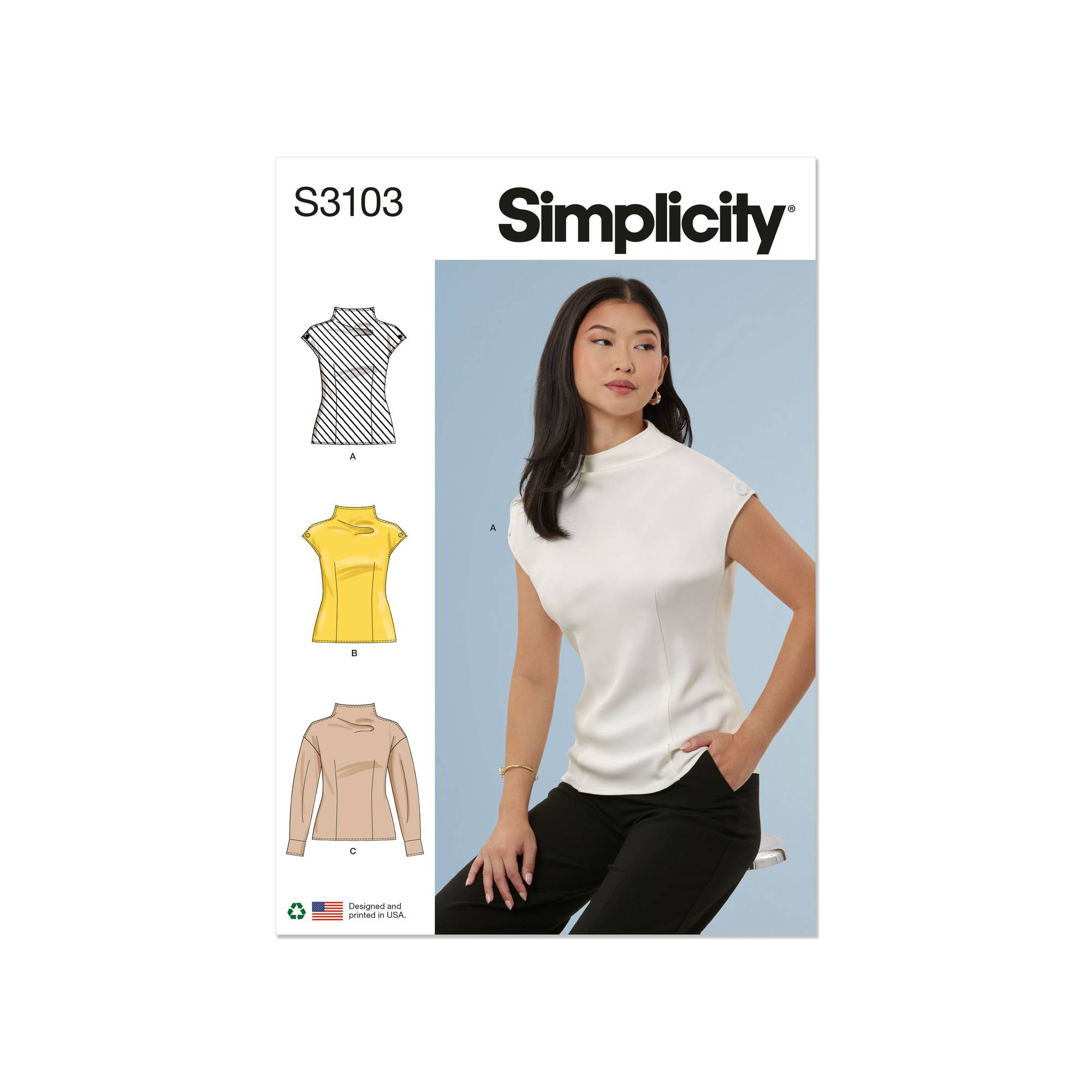 Simplicity Women’s Tops Sewing Pattern S3103 (4-12)