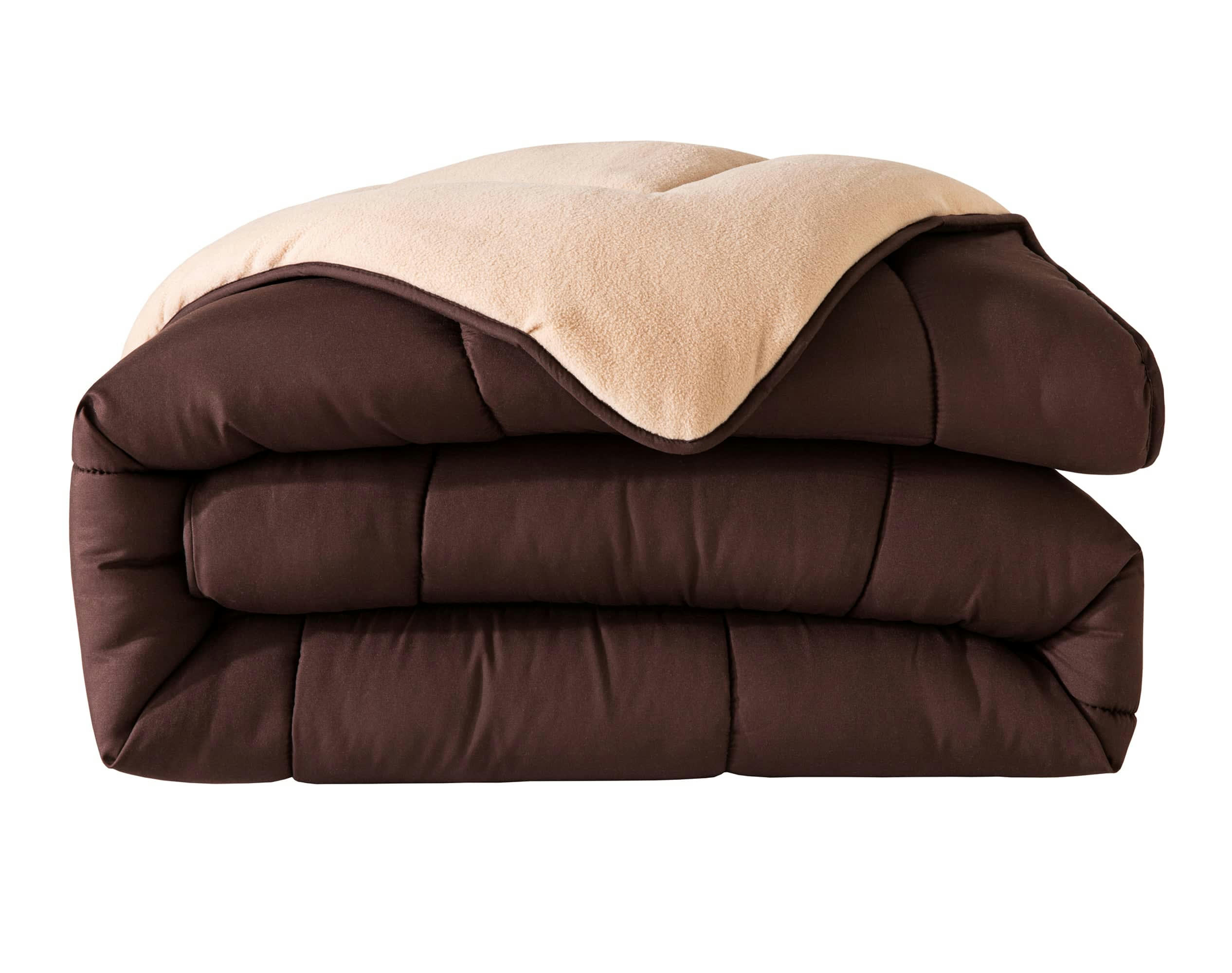 HEBE - Couette 240x220 marron double face 400 g/m2