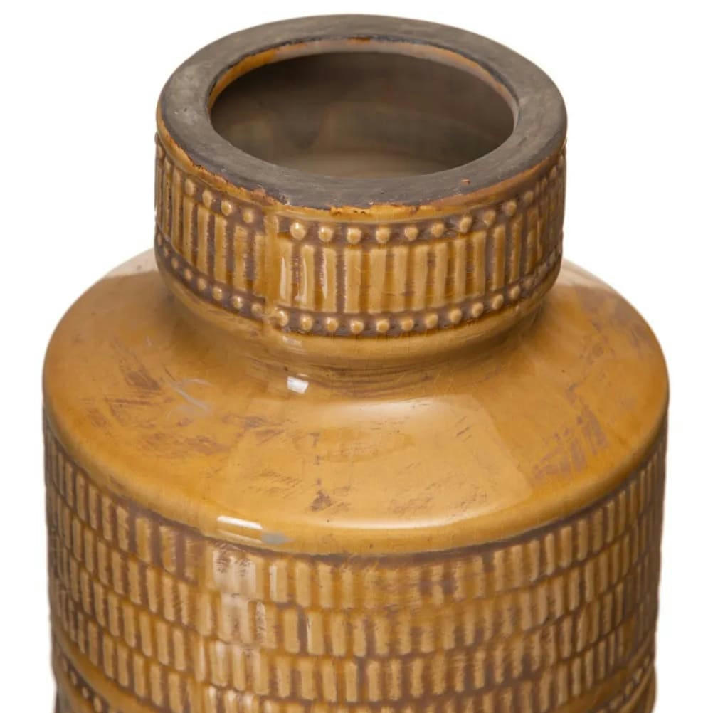 - Grand vase patiné moutarde H31cm