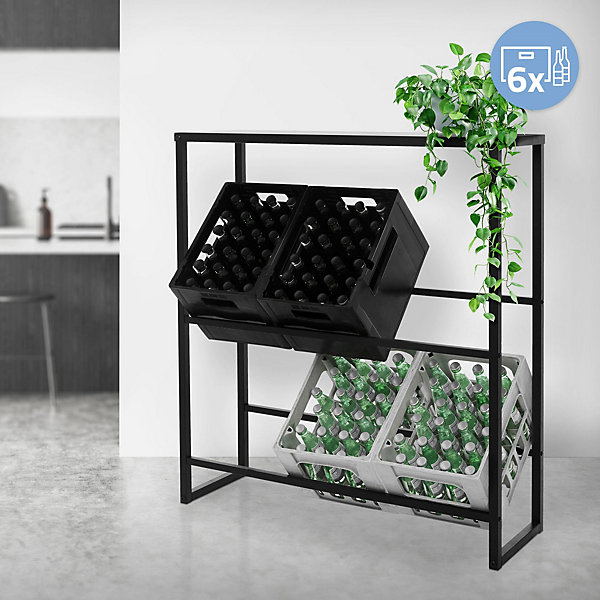 Etagere pour Caisses de Boissons 6-8 Caisses, 100x32x108,5 cm, Metal