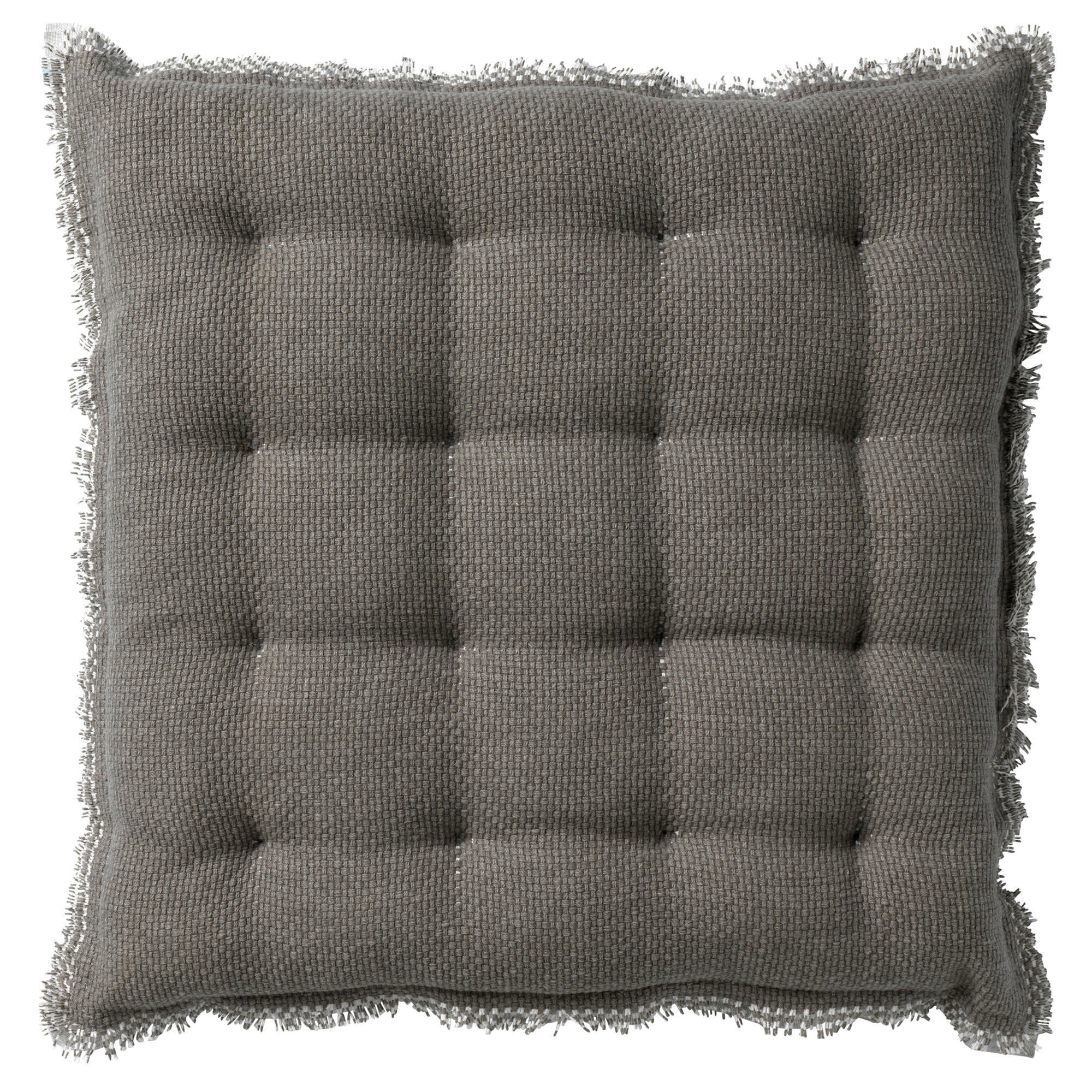 BURTO - Galette de chaise taupe en coton 40x40 cm uni