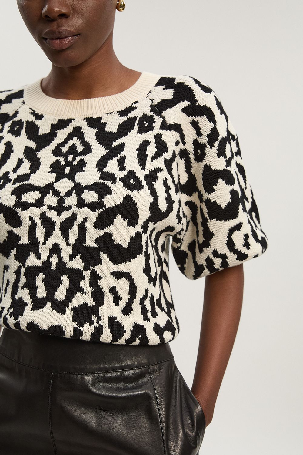 KarenMillen Cotton Animal Knit Jumper
