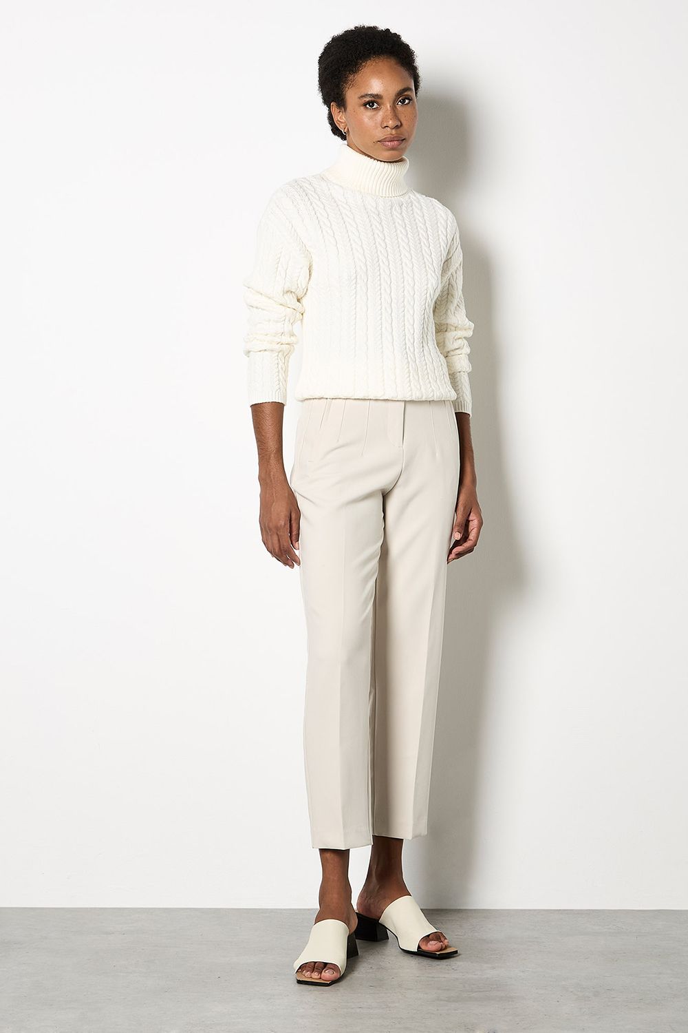 Apricot Pleat Tailored Tapered Trousers