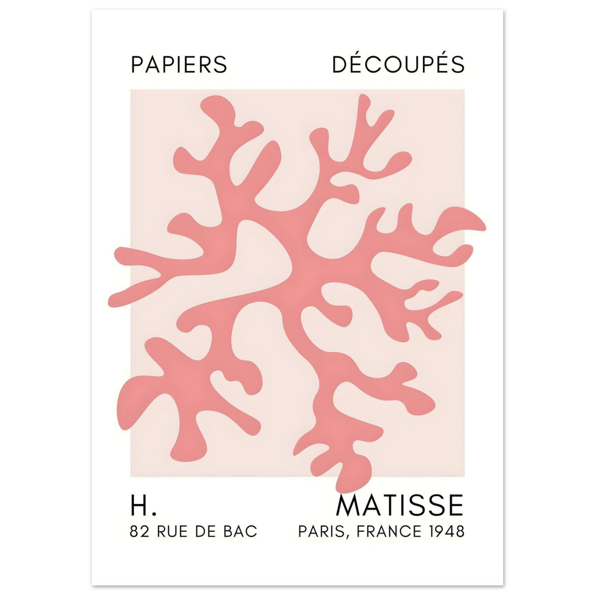 Artfulprints Poster Matisse – Dreamy coral flower taupe  - 50x70 cm - Taupe