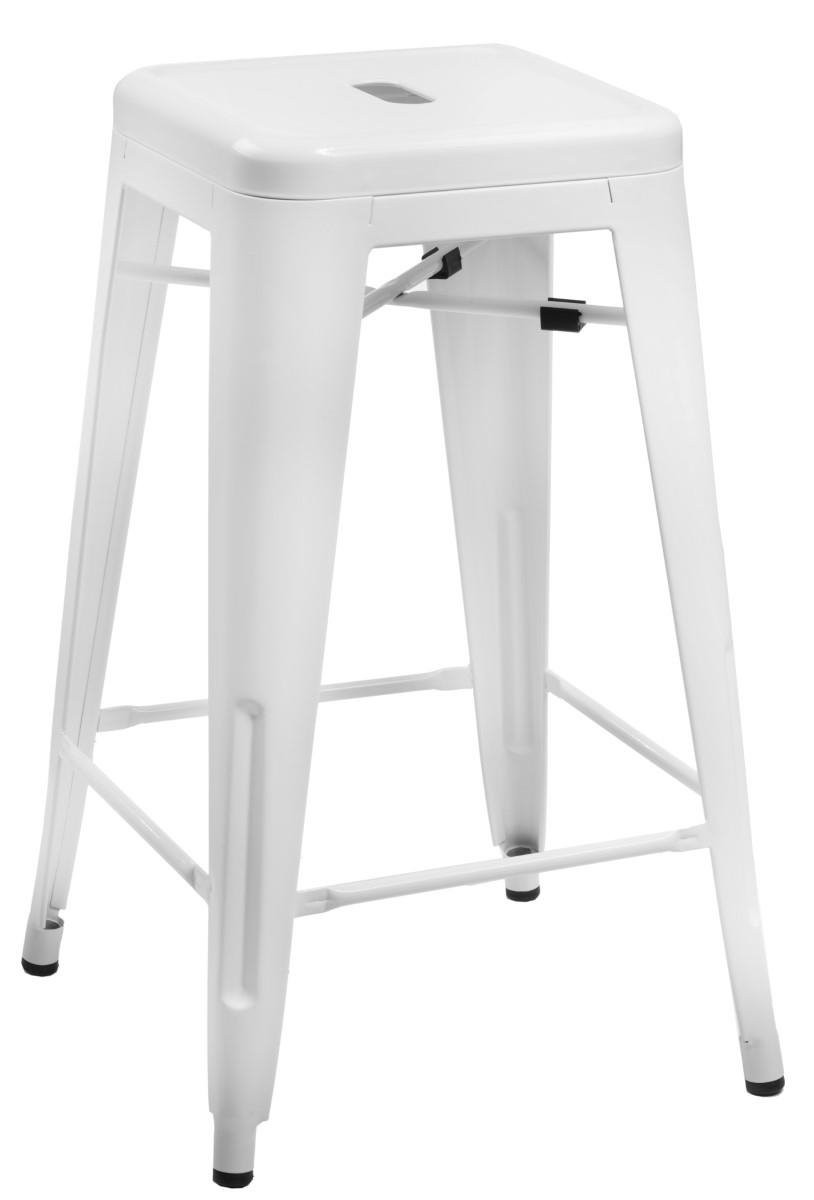 HOKER stołek barowy Paris 75 cm biały METALOWY insp. Tolix