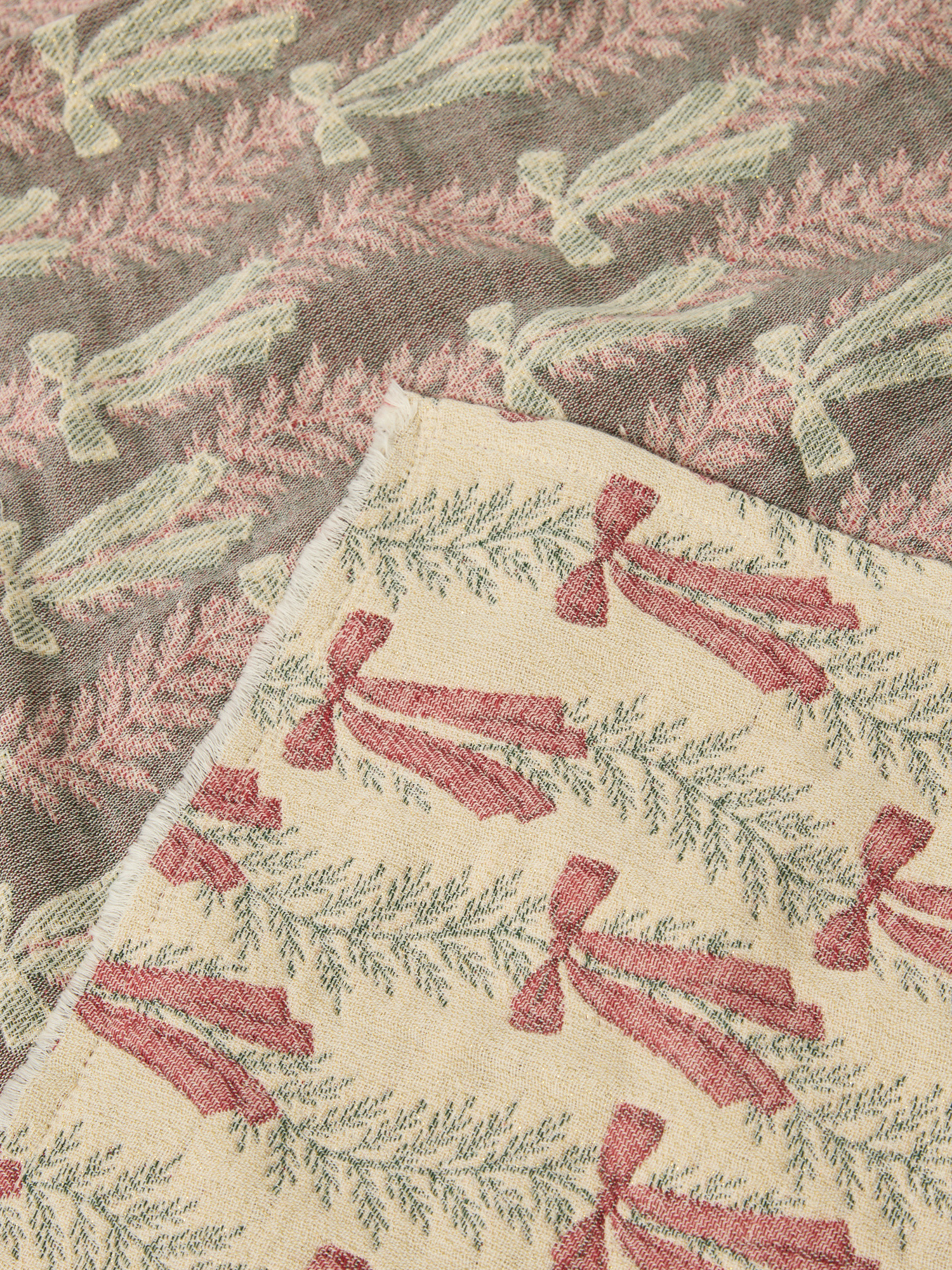 Plaid in garza di cotone motivo fiocchi