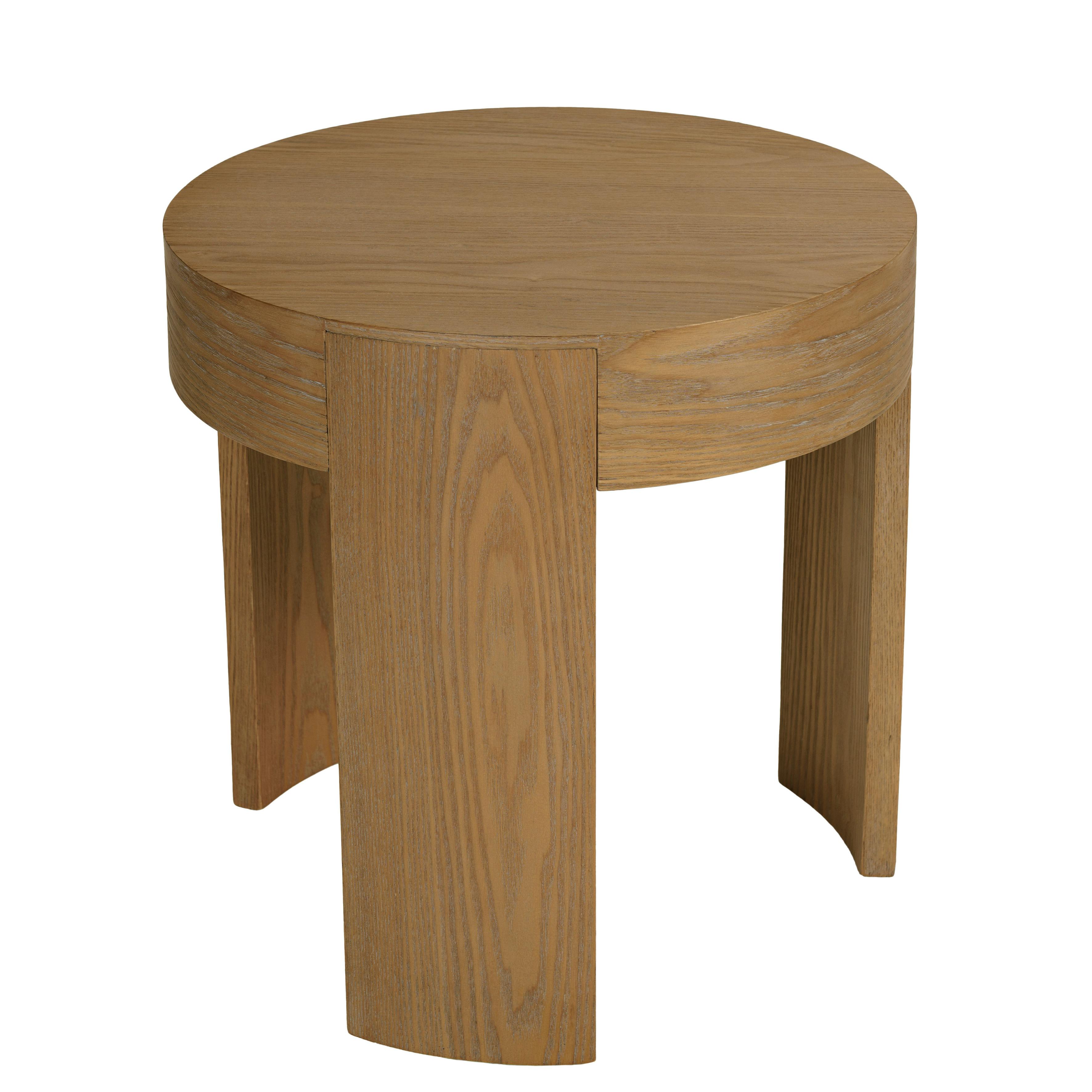 Table d'appoint ronde couleur naturelle design arrondi VELAR