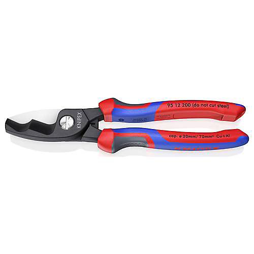 KNIPEX 95 12 200 - Coupe-câbles double tranchant 200 mm, poignées bi-matière
