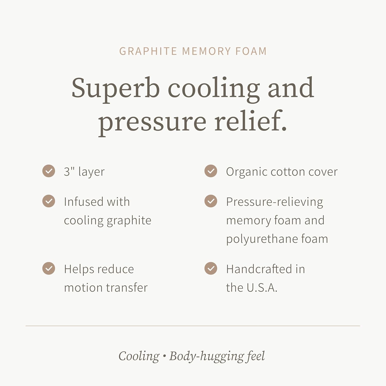 Saatva Graphite Memory Foam Mattress Topper - 3” Memory Foam Layer - Enhanced Comfort & Cooling - Queen