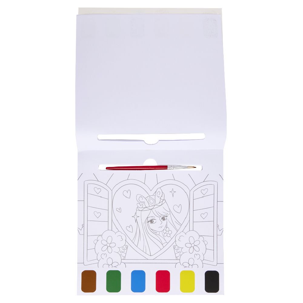 Cahier de peinture à l'eau - 6 couleurs et 1 pinceau