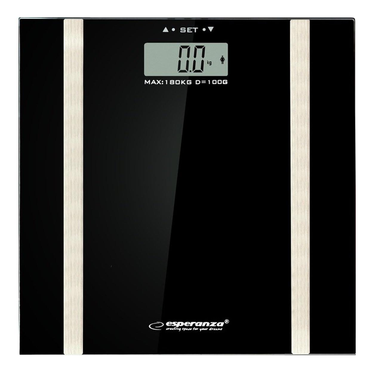 Waga łazienkowa elektroniczna Esperanza Samba czarna 180 kg LCD