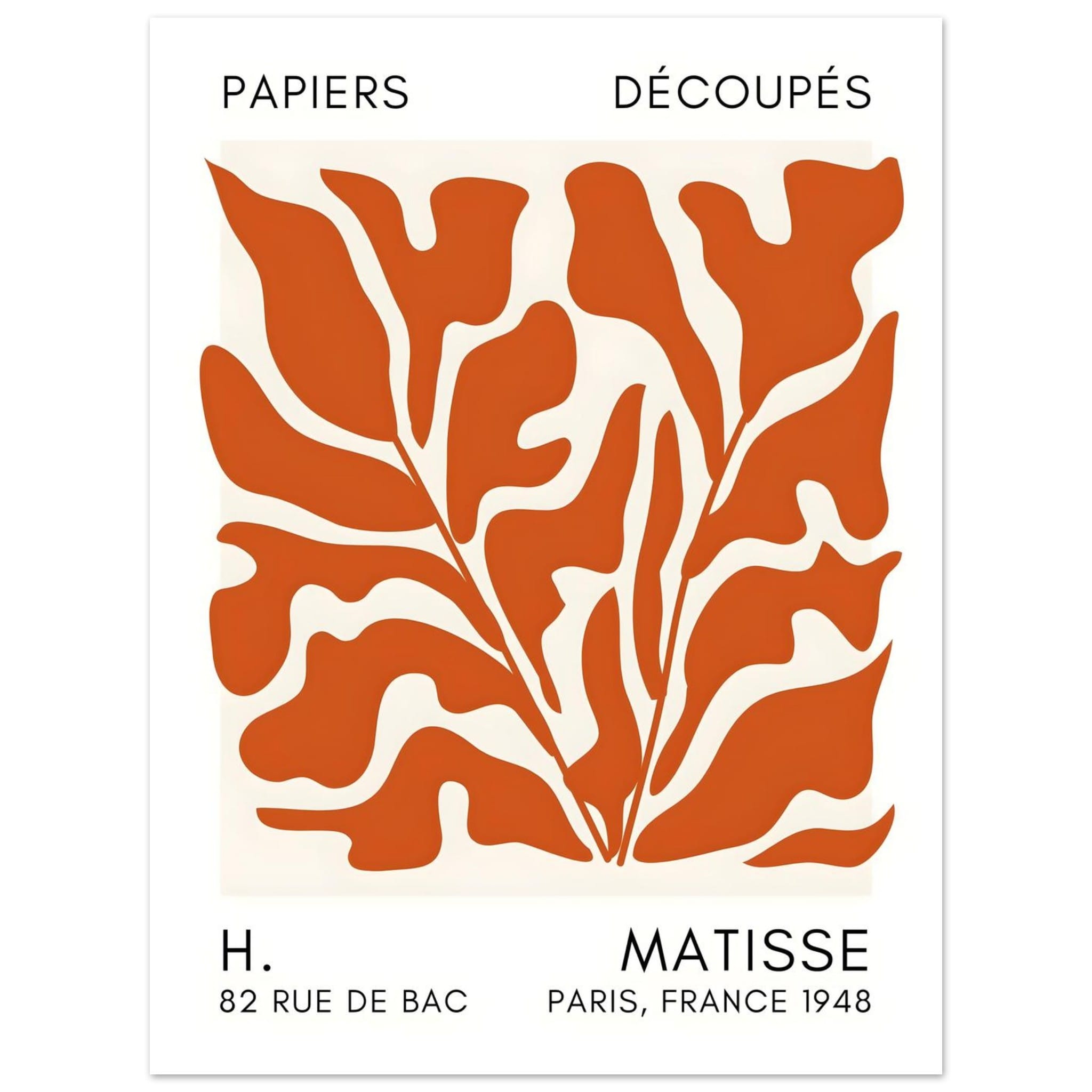 Artfulprints Poster Matisse – Seabed shapes orange  - 30x40 cm - Oranje