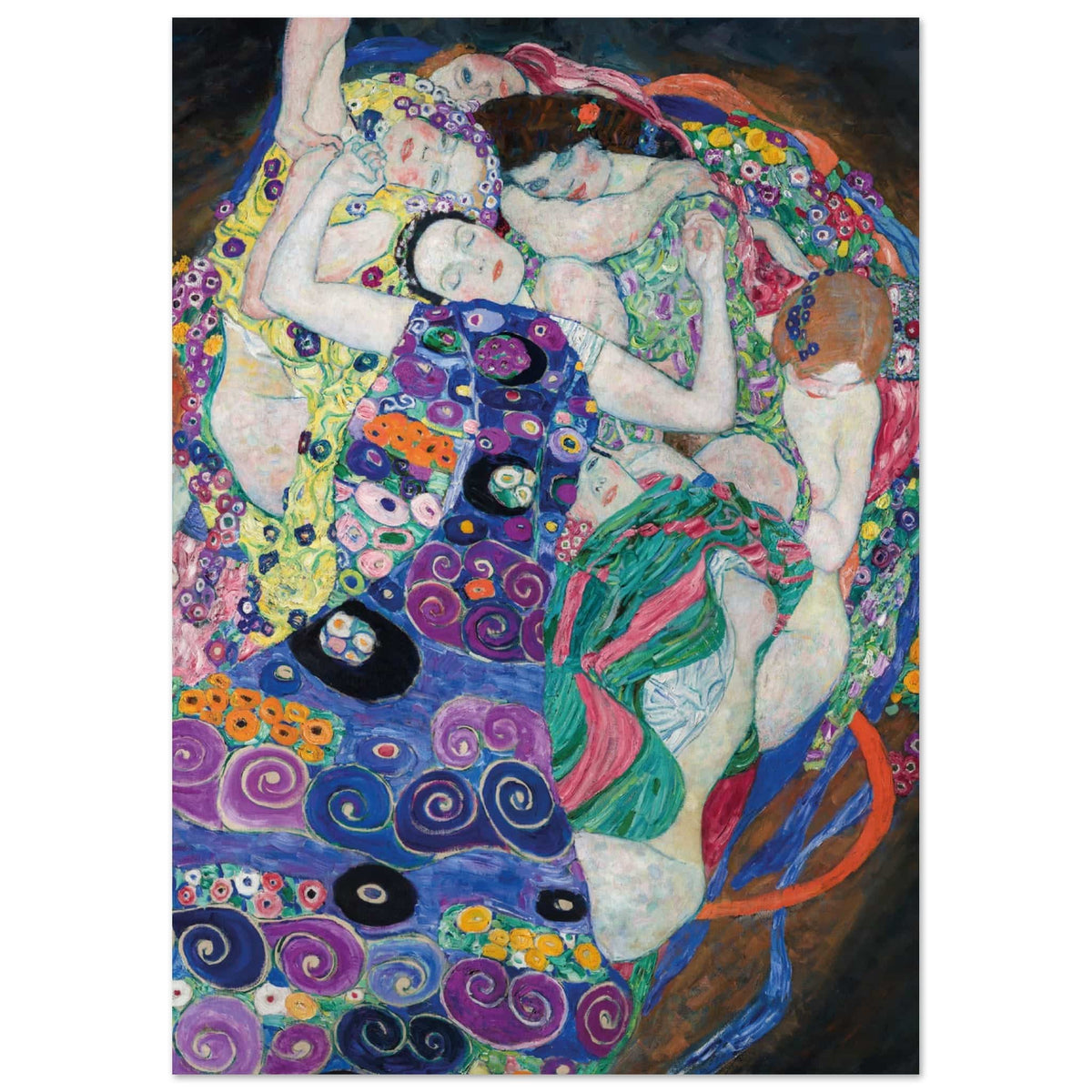 Artfulprints Poster Gustav Klimt - The maiden  - A4 21x29.7 cm - Meerkleurig