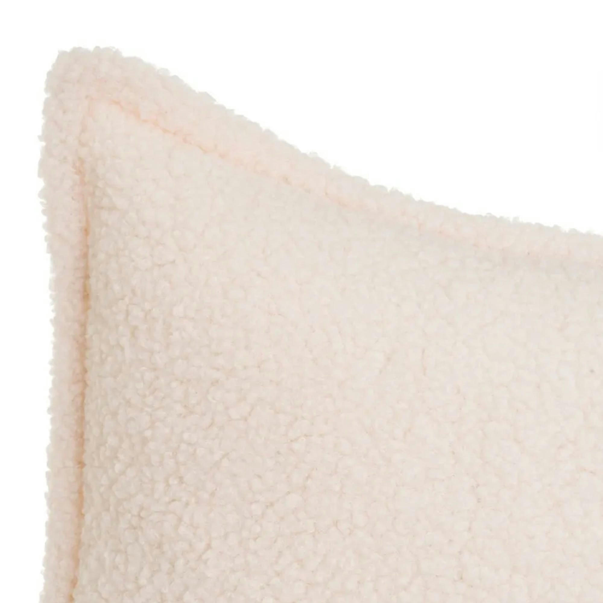 - Coussin carré tissu sherpa écru 45x45cm