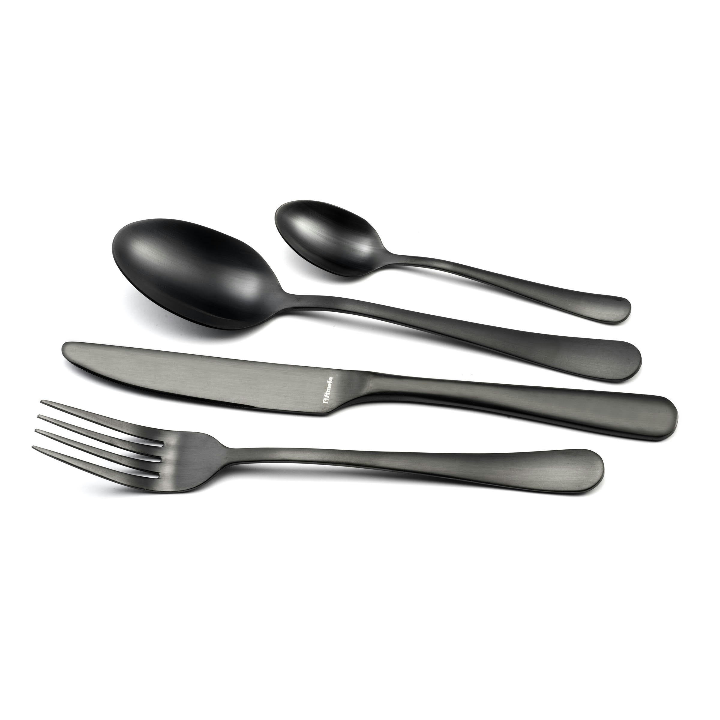 AUSTIN - Ménagère 24 couverts en acier inox noir