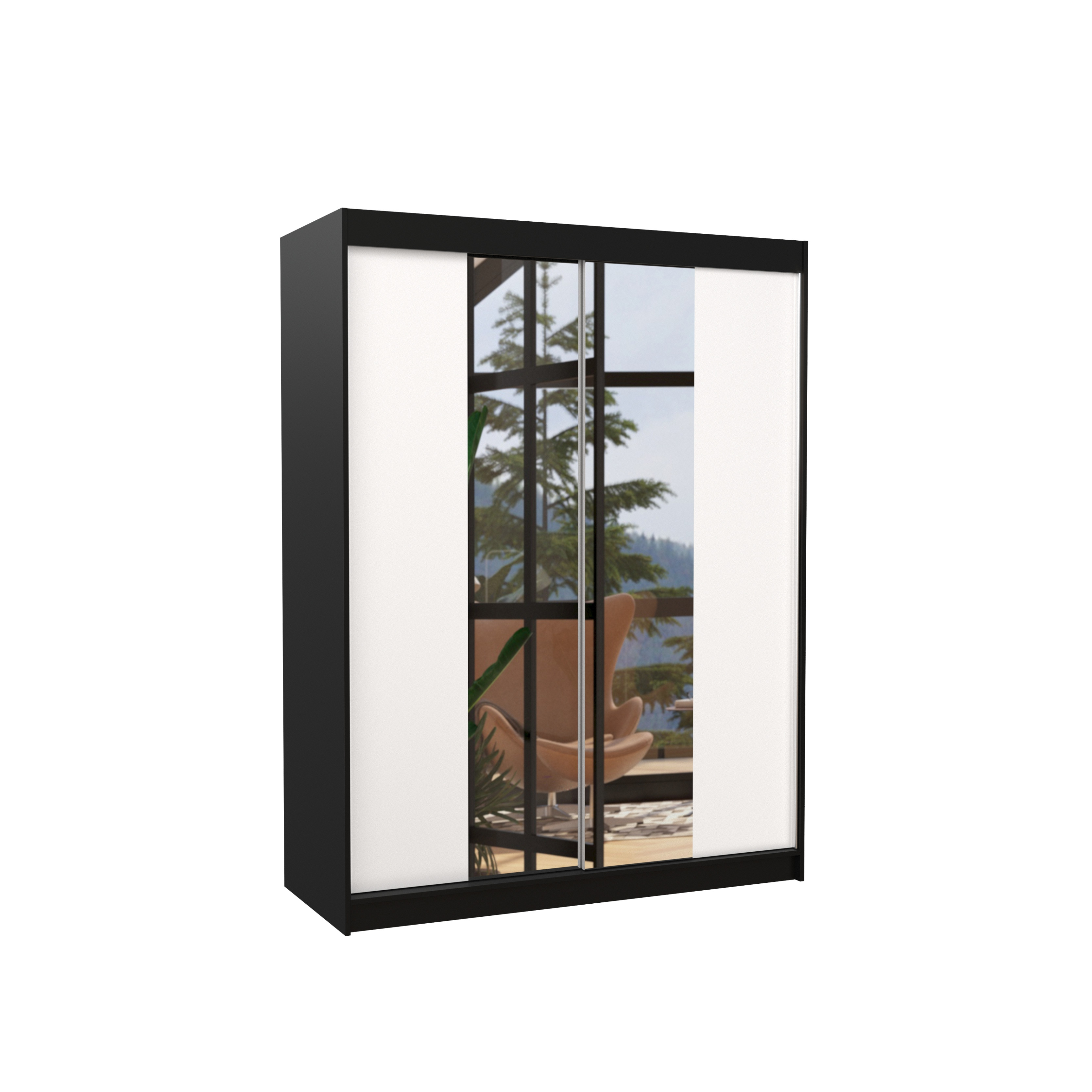 Szafa przesuwna z lustrem FEVER 150 Black