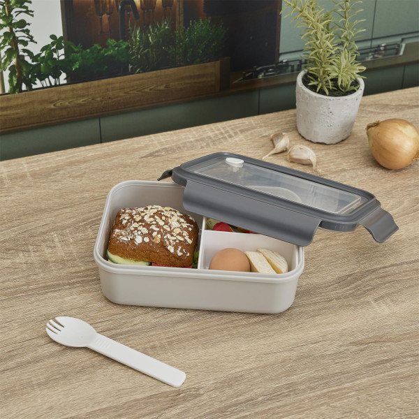 Lunch box clip szary 1,26l z polipropylenu 21×13×7,5 cm