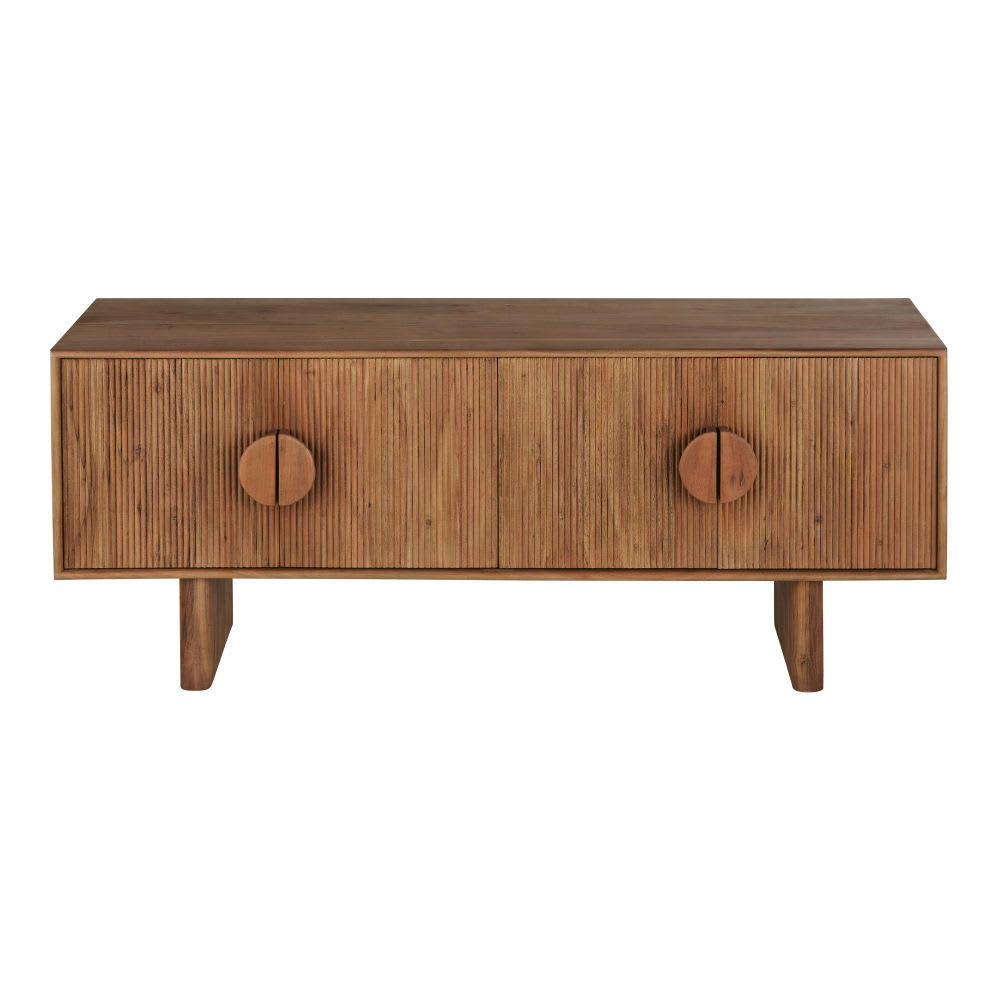 Moony - Meuble TV 4 portes en bois d'acacia